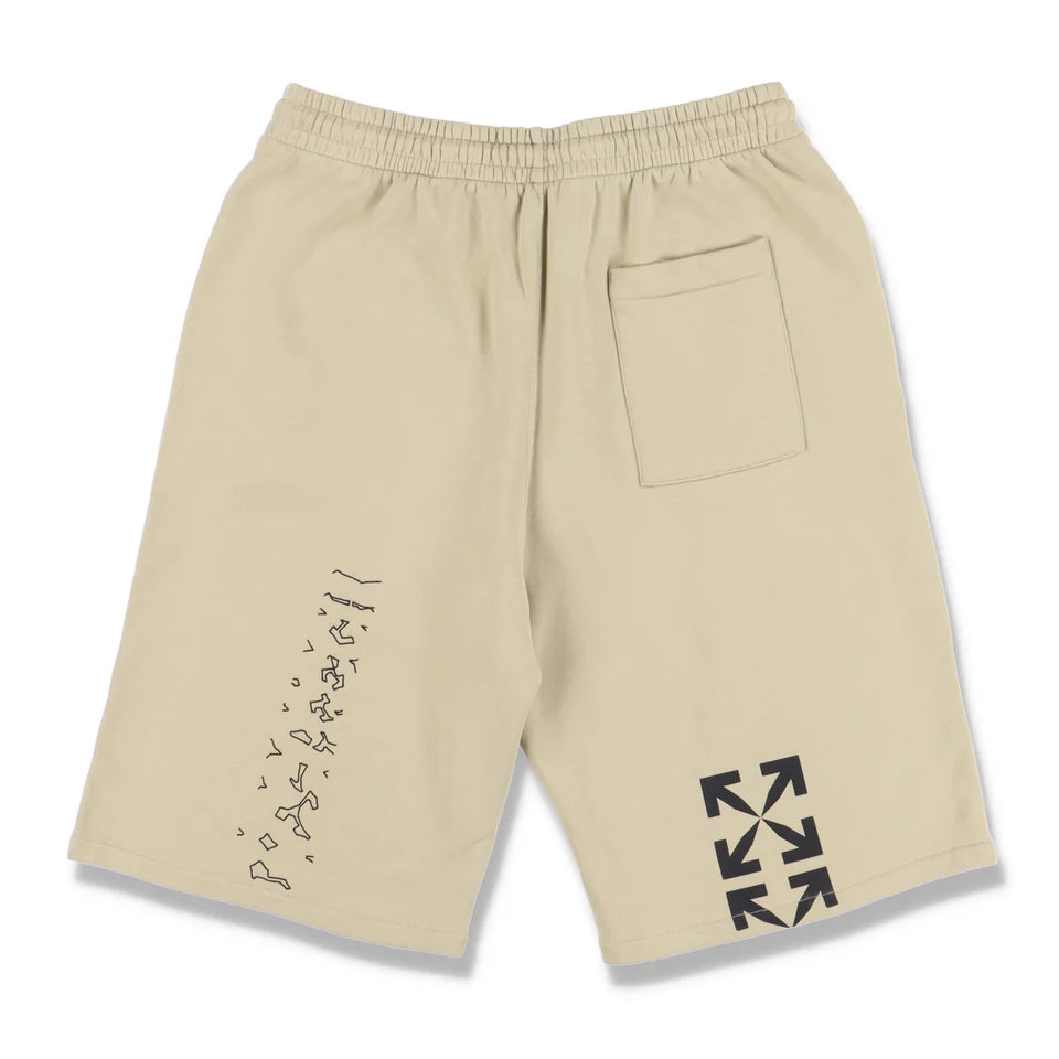OFF-WHITE BEIGE FIGURE OF SPEECH SKATE SWEATSHORTS