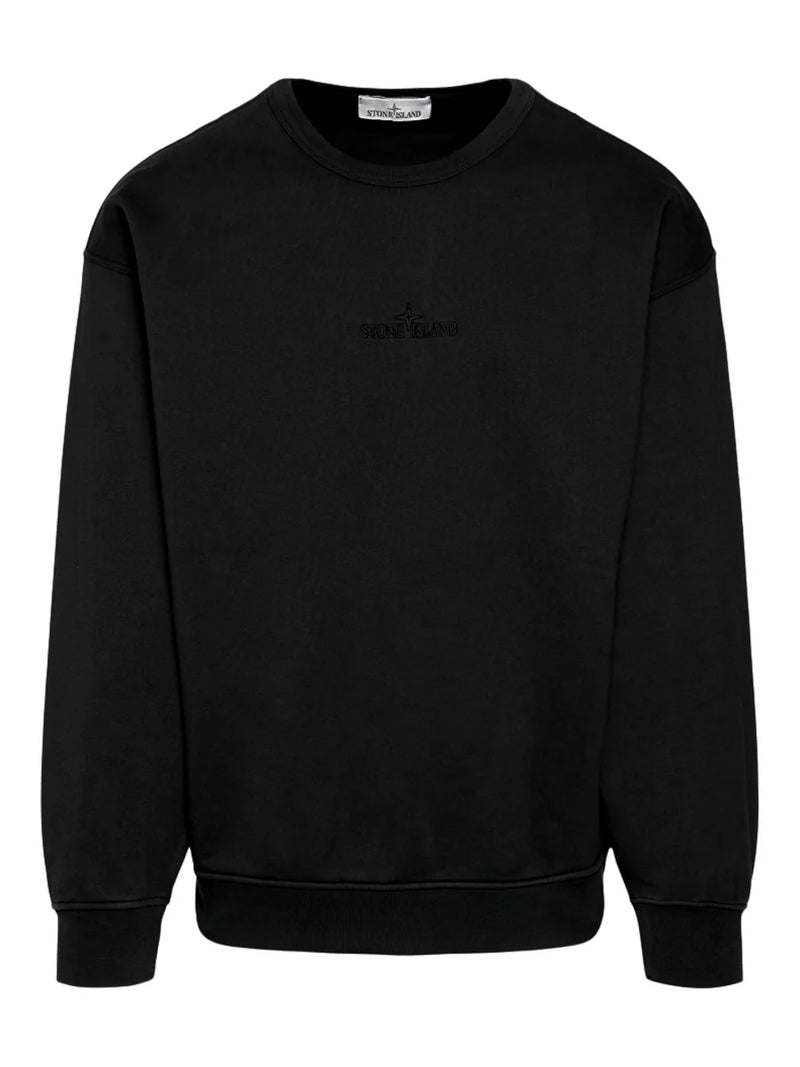 Stone Island Chest Logo Crewneck Sweatshirt (Black)