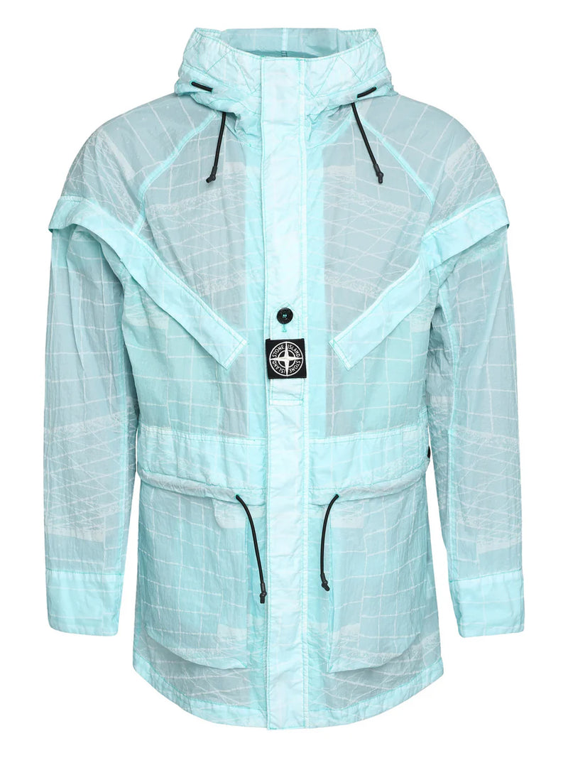 STONE ISLAND REFLECTIVE GRID ON LAMY-TC PARKA AQUA