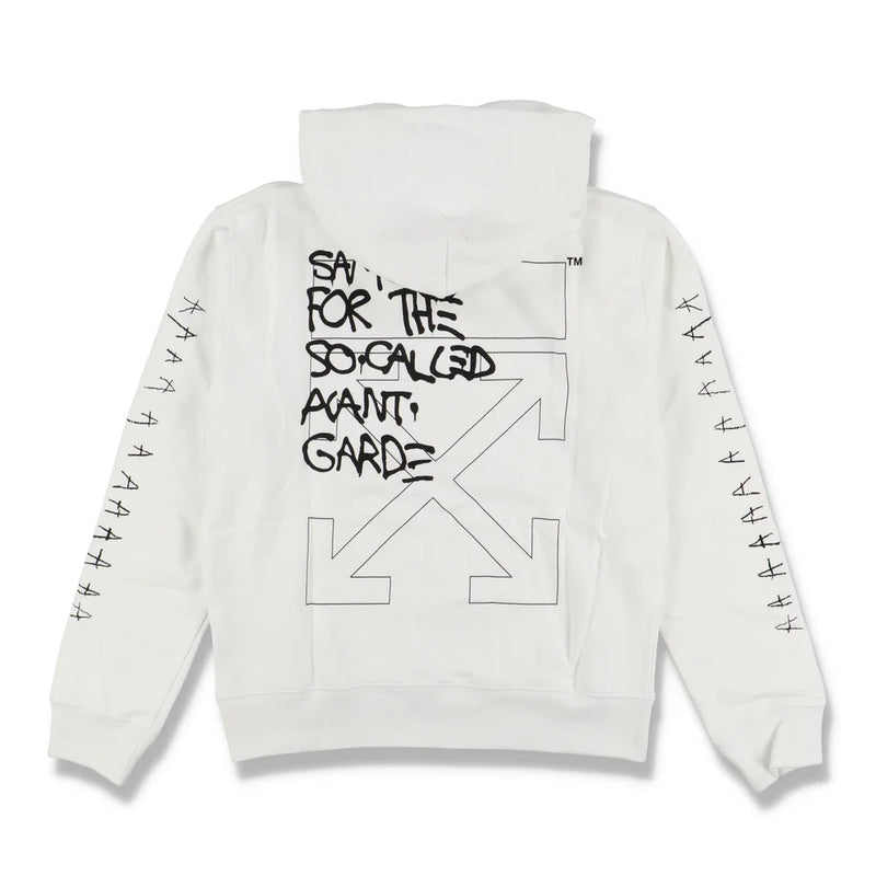 OFF-WHITE X JEAN MICHEL BASQUIAT WHITE GRAFFITI HOODIE