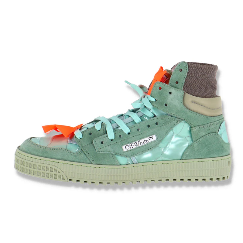 OFF-WHITE MINT LEATHER LOGO OFF COURT 3.0 HI-TOP TRAINERS