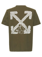 OFF-WHITE BRICK ARROW SLIM TEE ARMY GREEN