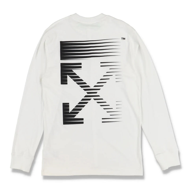 OFF-WHITE WHITE SPECIAL EDITION RACING ARROWS LOGO SLEEVE T-SHIRT