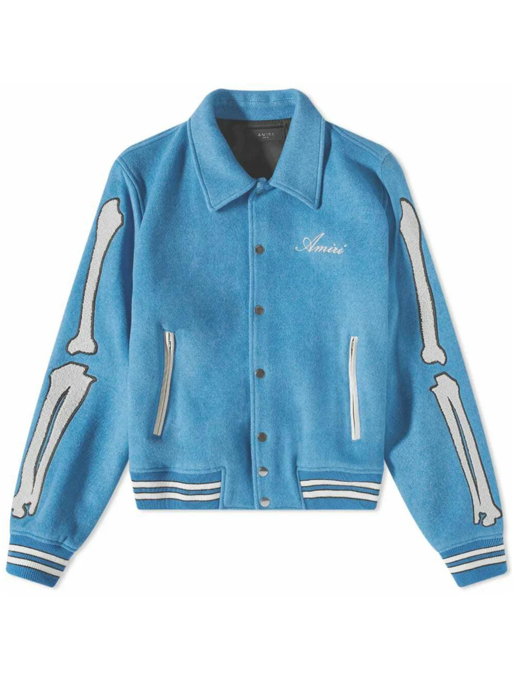 AMIRI BONES VARSITY JACKET BLUE