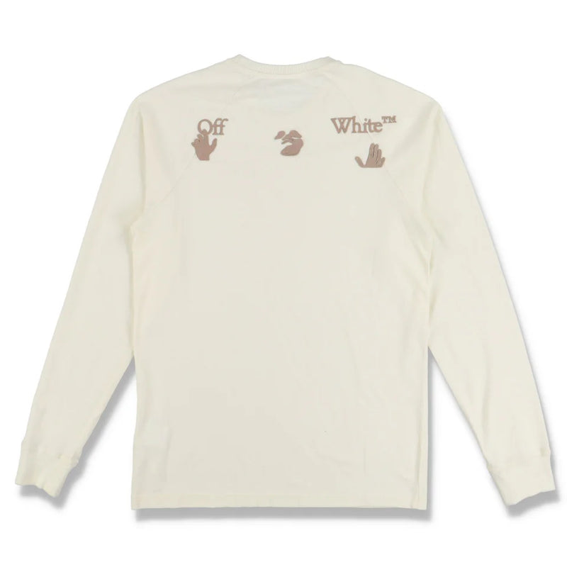 Off-White x Browns 50 Cream Rubberised Logo Long Sleeve T-Shirt