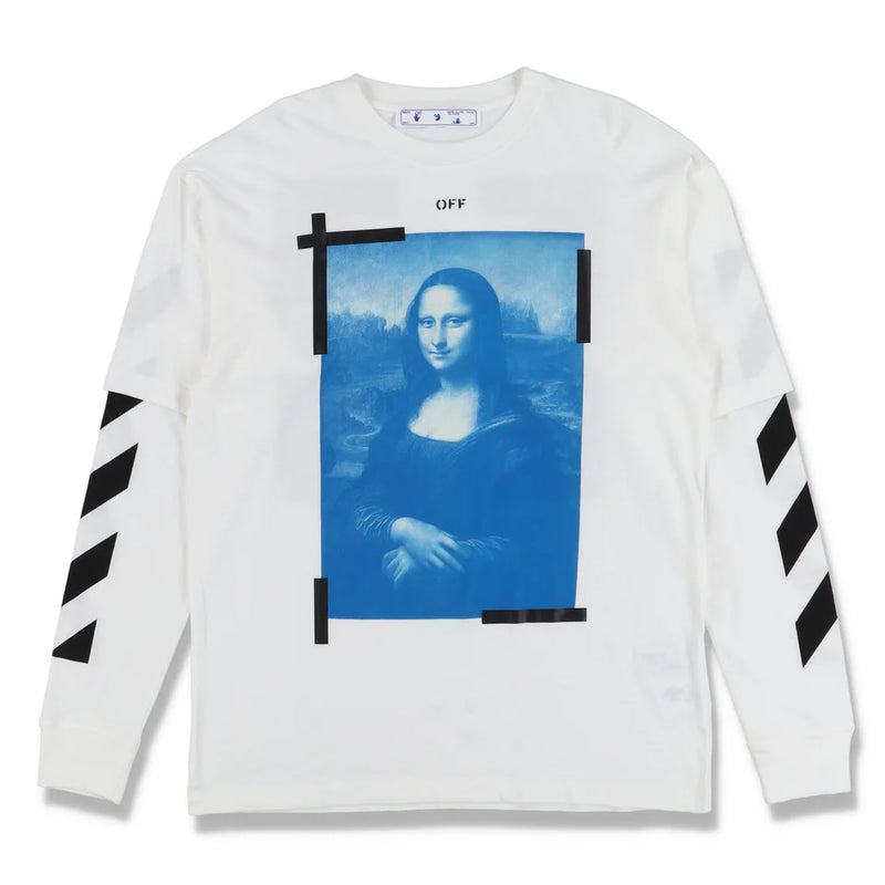 OFF-WHITE WHITE MONA LISA DOUBLE LAYER ARROWS LONG SLEEVE T-SHIRT