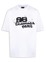 BALENCIAGA HAND DRAWN BB LOGO TEE WHITE