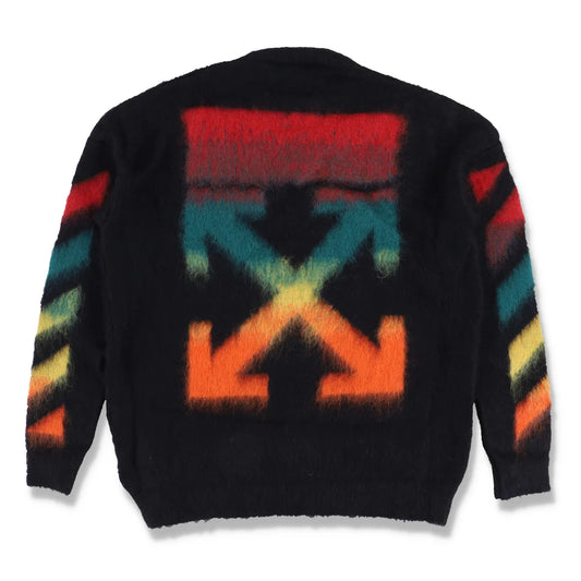 Off-White Black Brushed Mohair Arrows Oversized Sweater