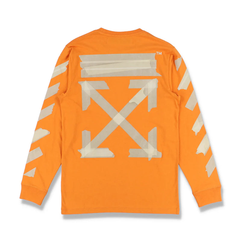 Off-White Orange Tape Arrows Long Sleeve Logo T-Shirt