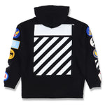 Off-White Black Multi Patch Sleeve Zip Hoodie