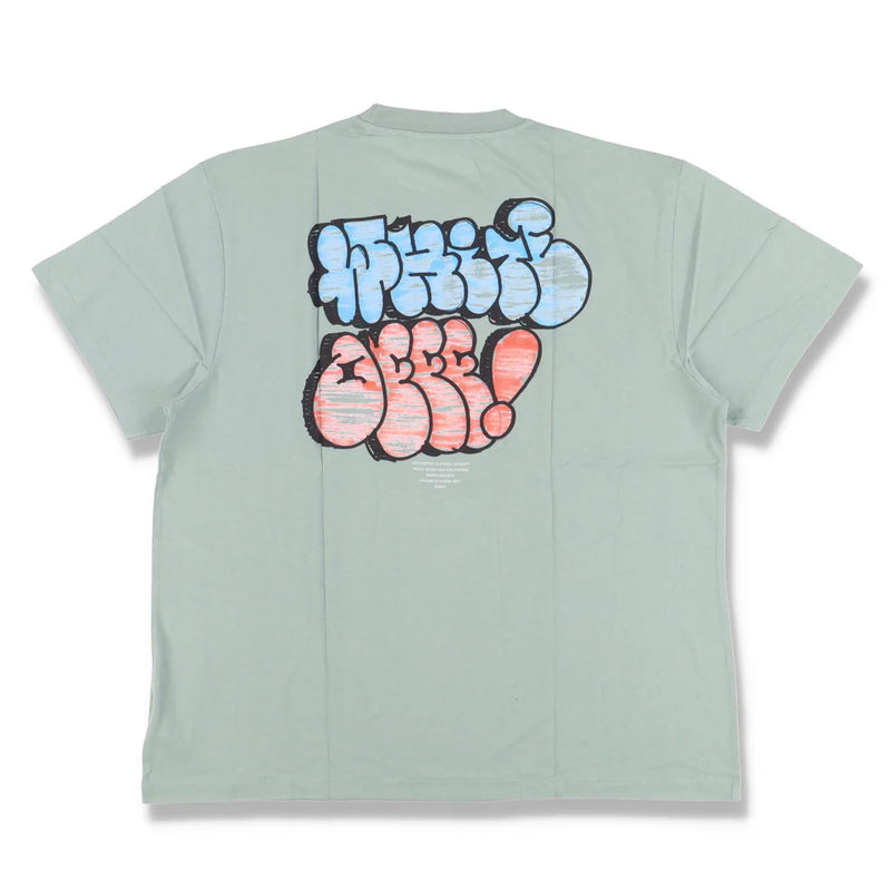 Off-White Jade Green Graff Logo Oversized T-Shirt