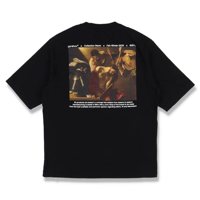 OFF-WHITE BLACK CARAVAGGIO CROWNING SKATE T-SHIRT