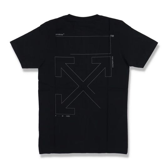 OFF-WHITE BLACK UNFINISHED SILVER ARROWS LOGO T-SHIRT