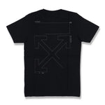 OFF-WHITE BLACK UNFINISHED SILVER ARROWS LOGO T-SHIRT