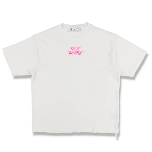Off-White White And Pink Watercolour Logo T-shirt