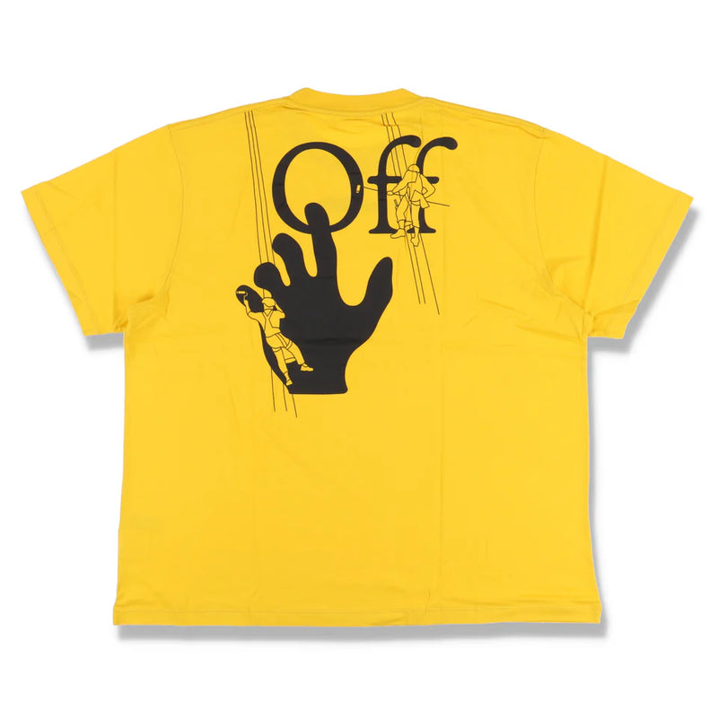 OFF-WHITE YELLOW PAINTERS HAND LOGO OVERSIZED T-SHIRT