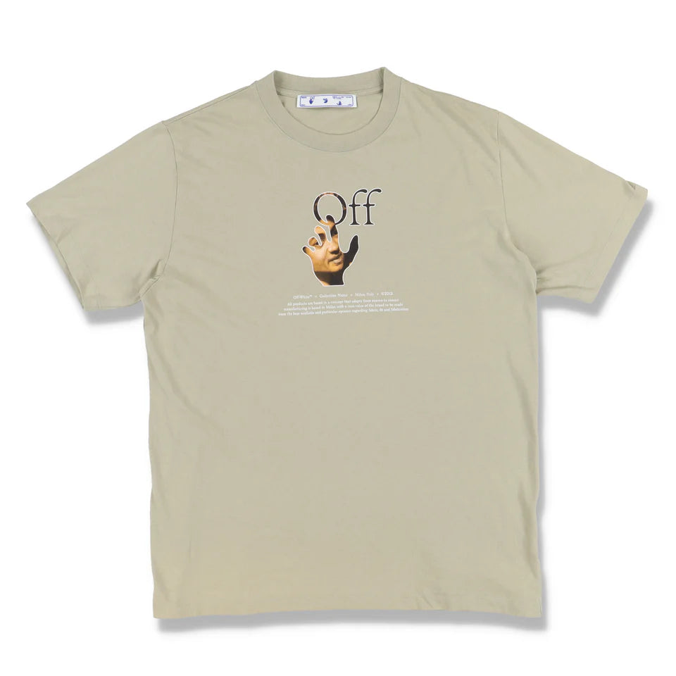 Off-White Beige Caravaggio Hand Off Logo T-Shirt
