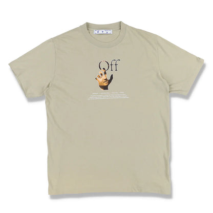 Off-White Beige Caravaggio Hand Off Logo T-Shirt