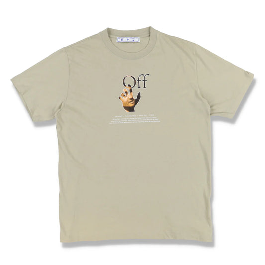 Off-White Beige Caravaggio Hand Off Logo T-Shirt