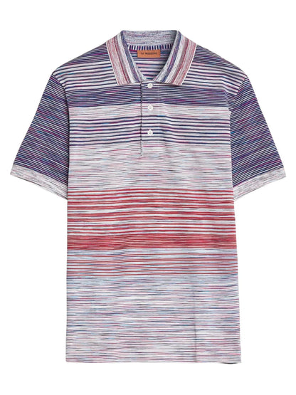 MISSONI SPACE DYE POLO SHIRT PURPLE  RED Size XL