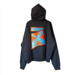 OFF-WHITE BLUE AND ORANGE DEGRADE THUNDER LOGO SKATE HOODIE