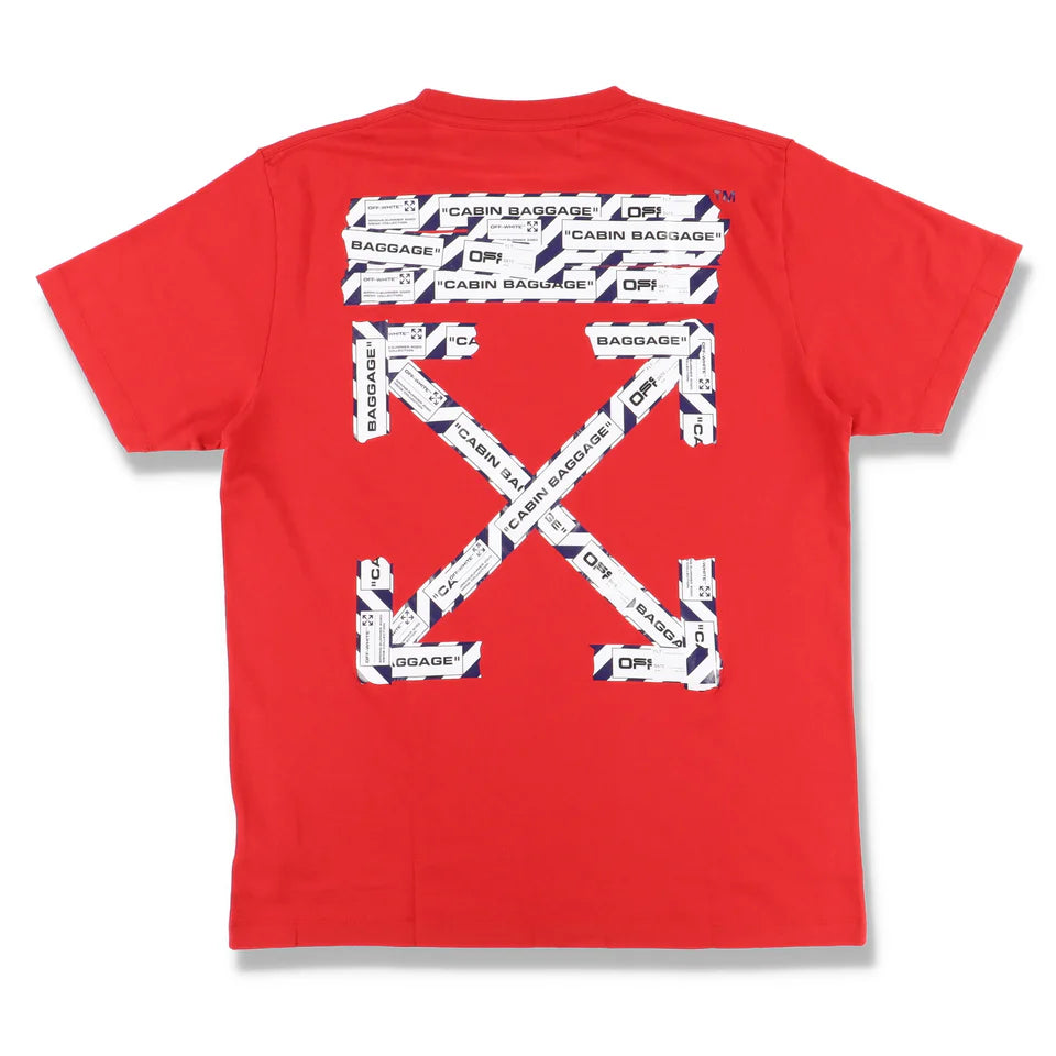 OFF-WHITE RED AIRPORT TAPE ARROWS T-SHIRT