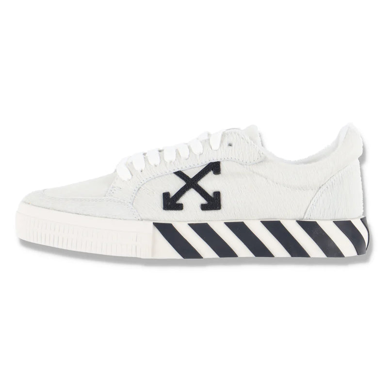 OFF-WHITE WHITE PONY HAIR VULCANIZED TRAINERS