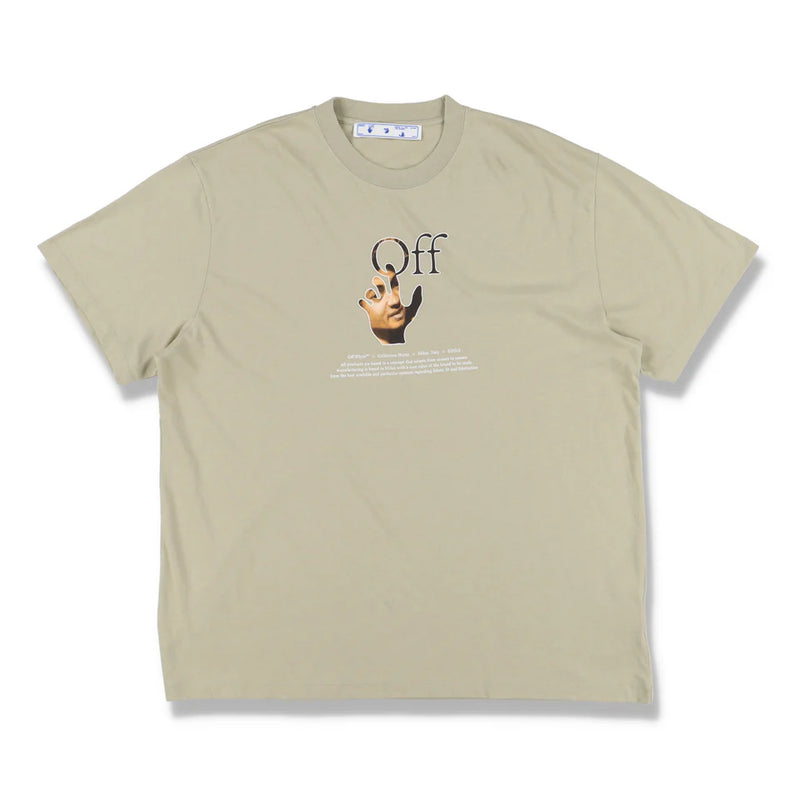 Off-White Beige Caravaggio Hand Off Logo Oversized T-Shirt