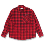 OFF-WHITE RED CHECK ARROWS LOGO FLANNEL SHIRT