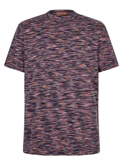 MISSONI SPACE DYE STRIPED TEE NAVY ORANGE