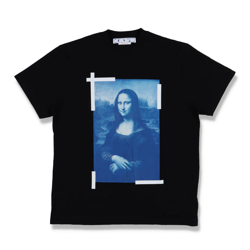 OFF-WHITE BLACK MONA LISA LOGO OVERSIZED T-SHIRT