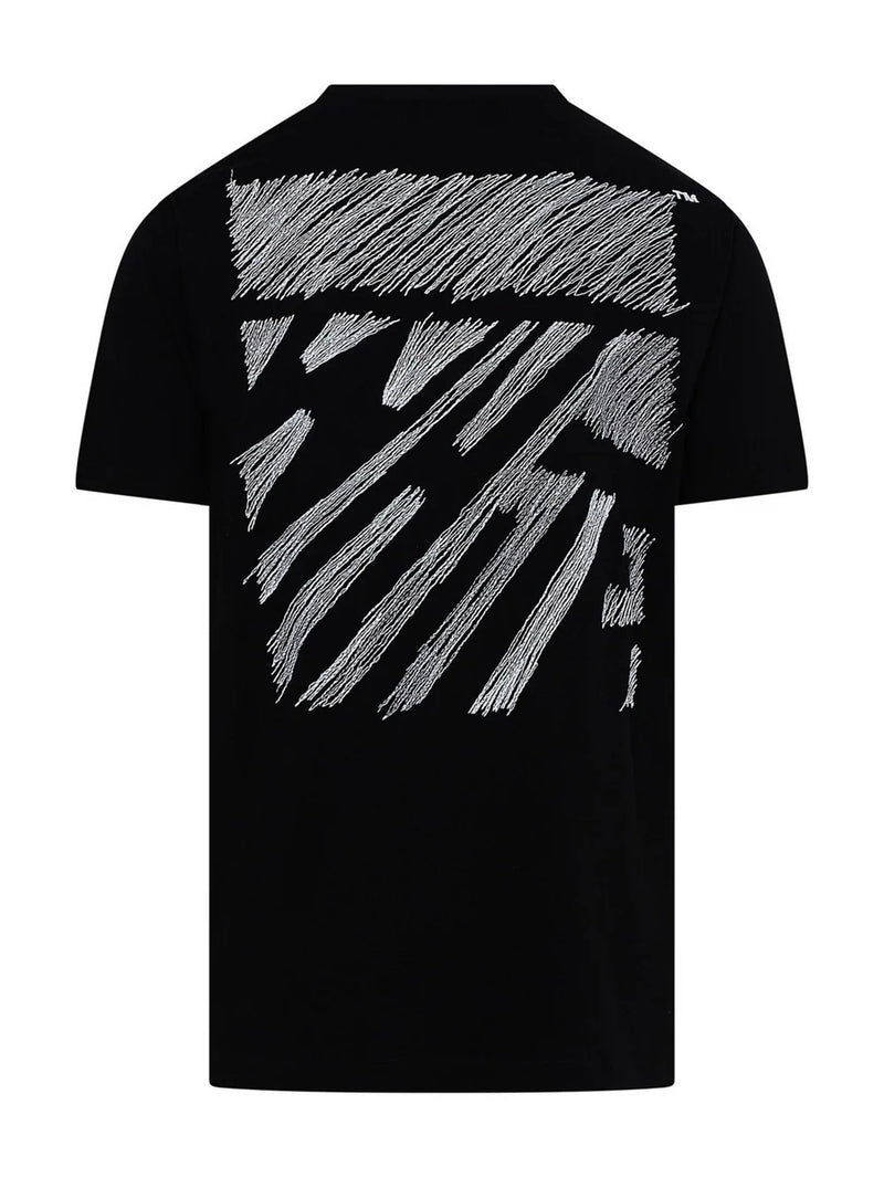 OFF-WHITE SCRIBBLE DIAG SLIM TEE BLACK