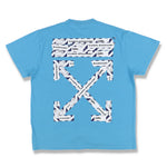 OFF-WHITE BLUE AIRPORT TAPE ARROWS OVERSIZED T-SHIRT