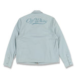 Off-White Ice Blue Embroidered Logo Zipped Light Jacket