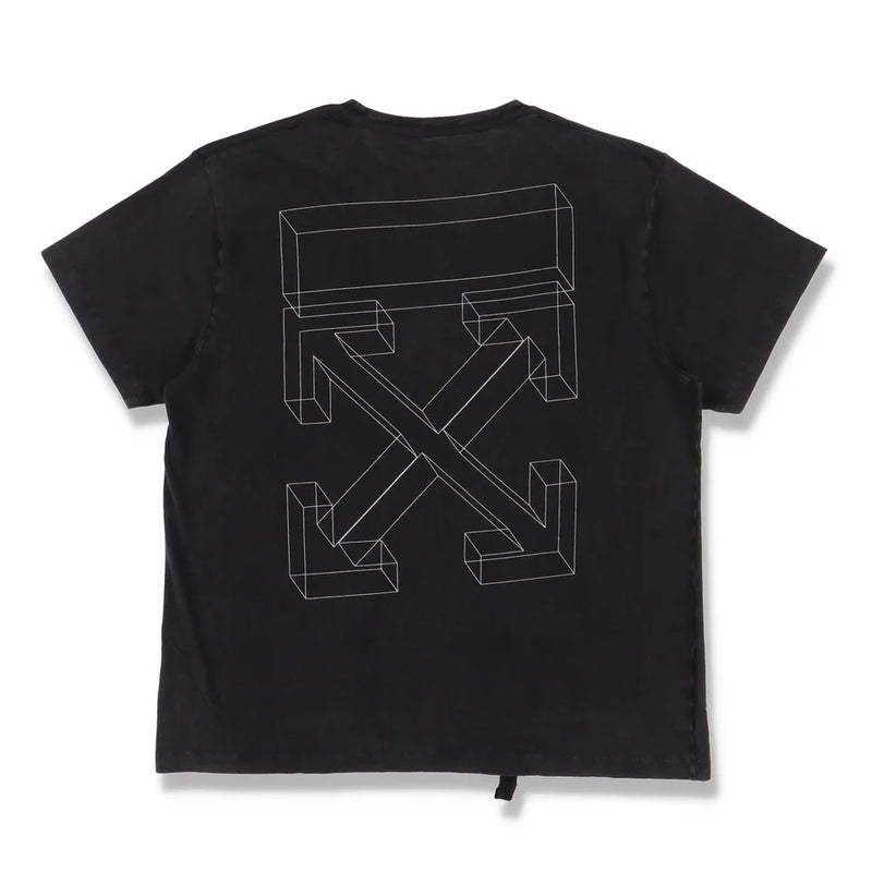 OFF-WHITE WASHED BLACK 3D LINE ARROWS OVERSIZED T-SHIRT