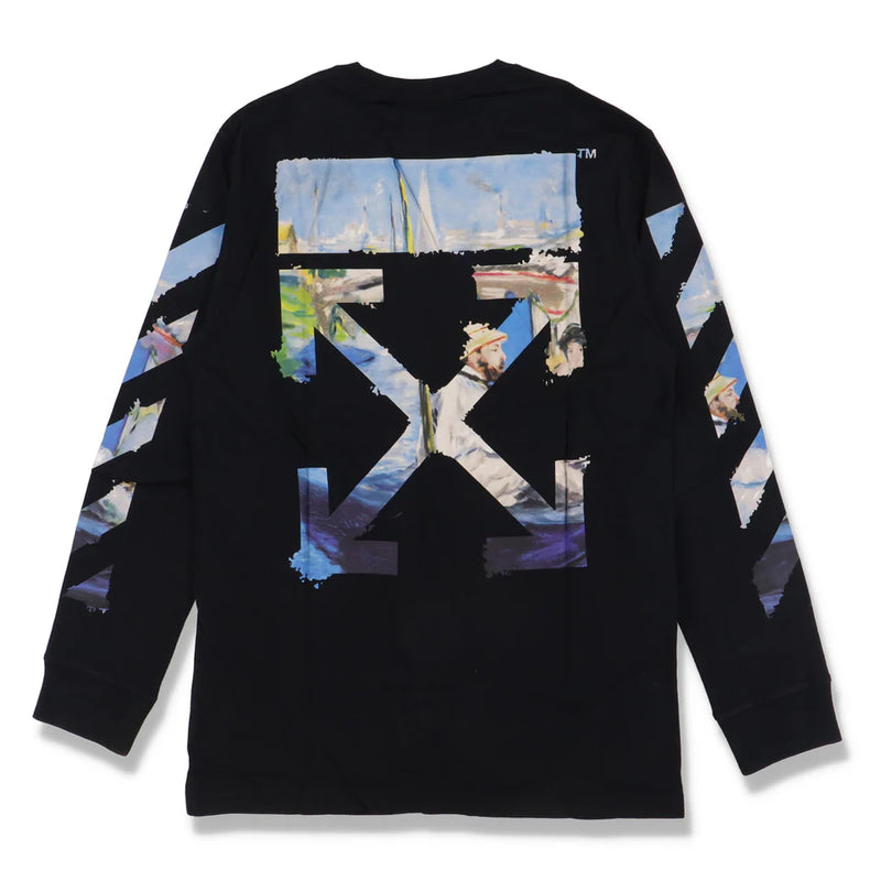 OFF-WHITE BLACK PAINTING ARROWS LONG SLEEVE T-SHIRT