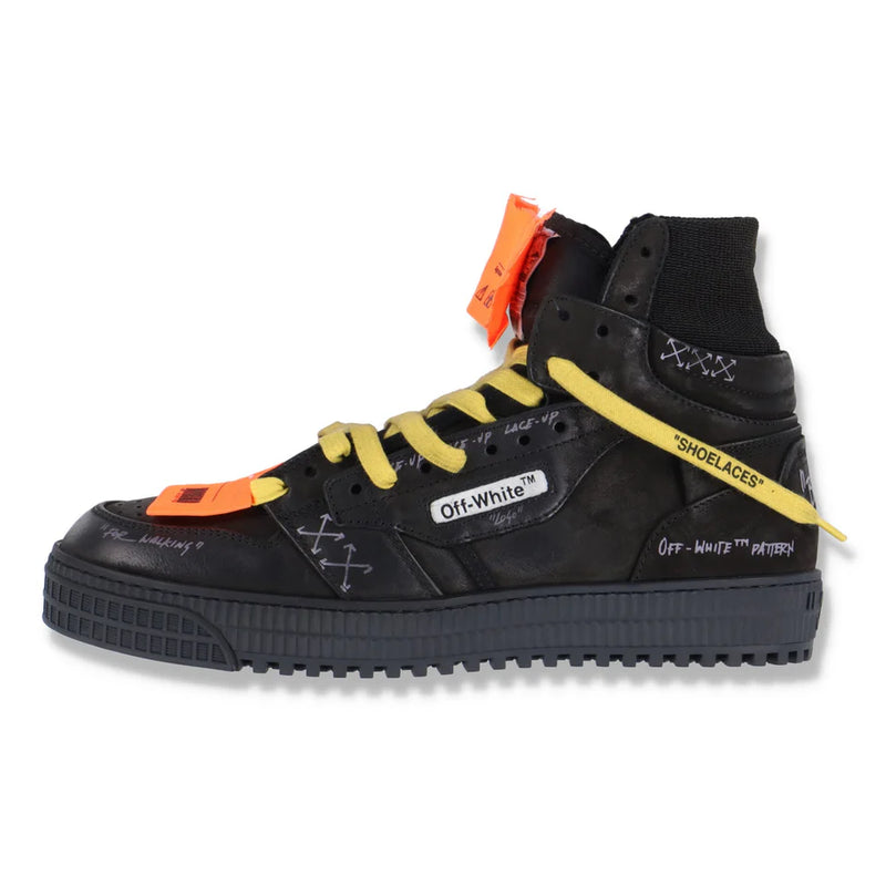 Off-White Black Leather Logo Off Court 3.0 HI-top Trainers