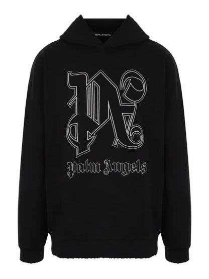 PALM ANGELS PA MONOGRAM STATEMENT HOODIE BLACK
