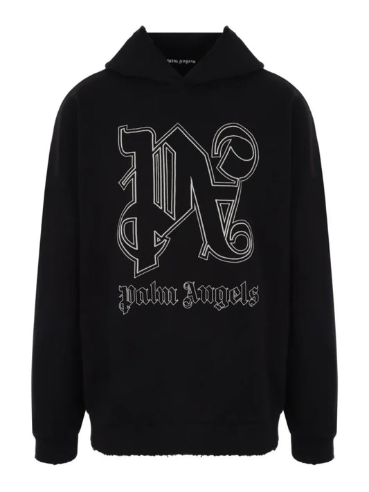 PALM ANGELS PA MONOGRAM STATEMENT HOODIE BLACK