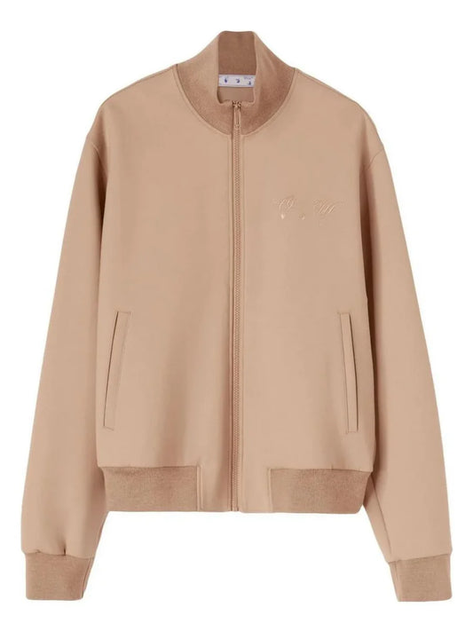 OFF-WHITE QUOTE WOOL SLIM TRACKTOP BEIGE