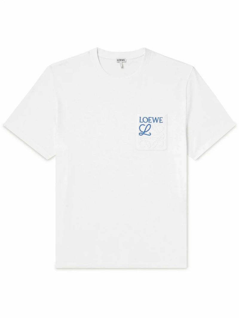 LOEWE ANAGRAM POCKET TEE WHITE BLUE