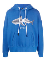 PALM ANGELS SHARK HOODIE BLUE