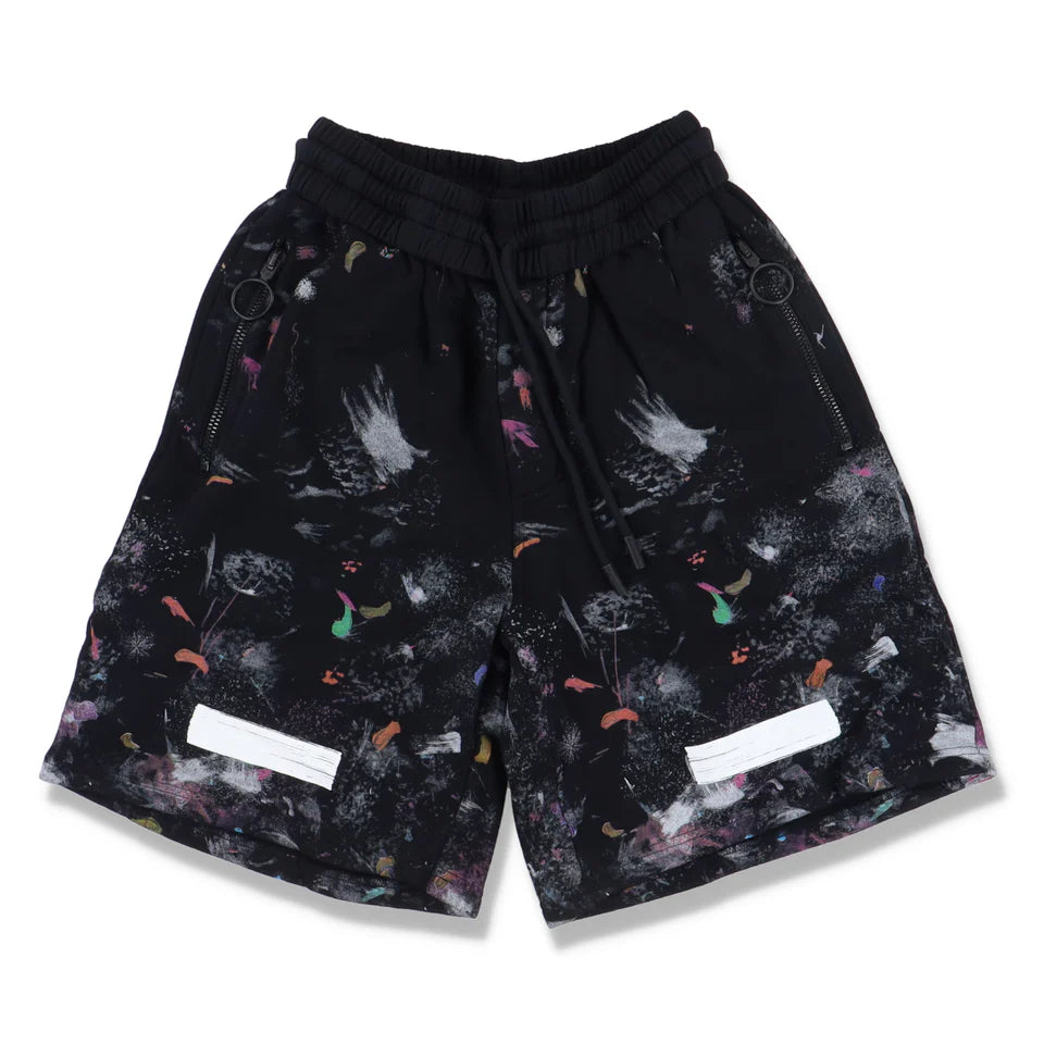 OFF-WHITE BLACK GALAXY BRUSHED DIAGONALS SWEATSHORTS