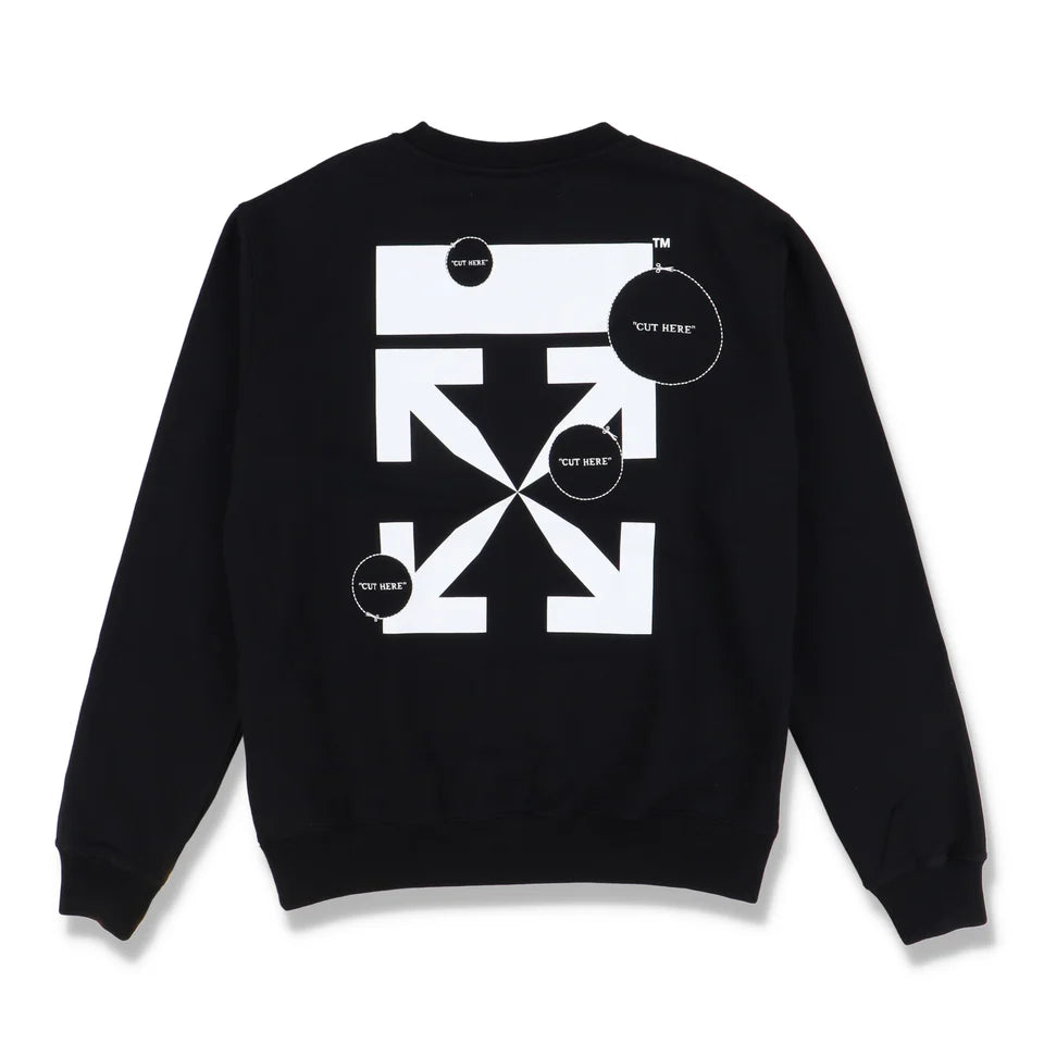 Off-White Black Embroidered Cut Here Arrows Logo Sweatshirt