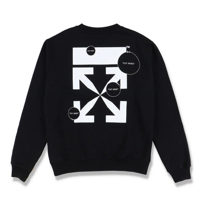 Off-White Black Embroidered Cut Here Arrows Logo Sweatshirt