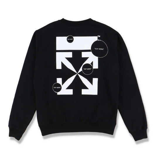 Off-White Black Embroidered Cut Here Arrows Logo Sweatshirt