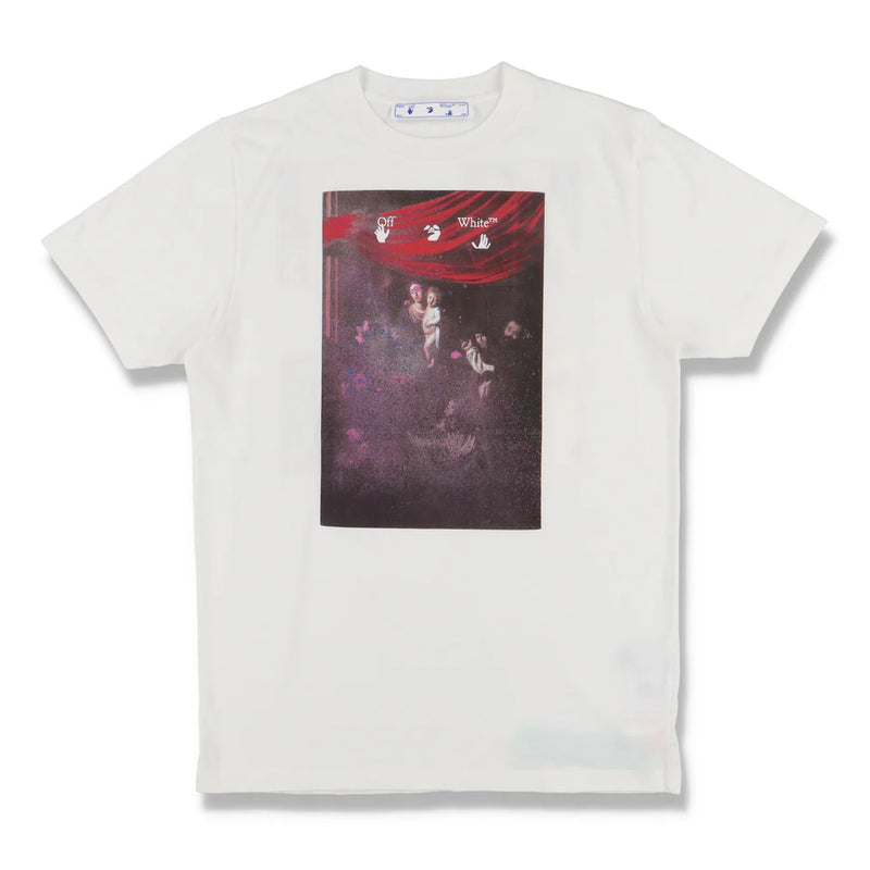 OFF-WHITE WHITE SPRAYED CARAVAGGIO ARROWS T-SHIRT