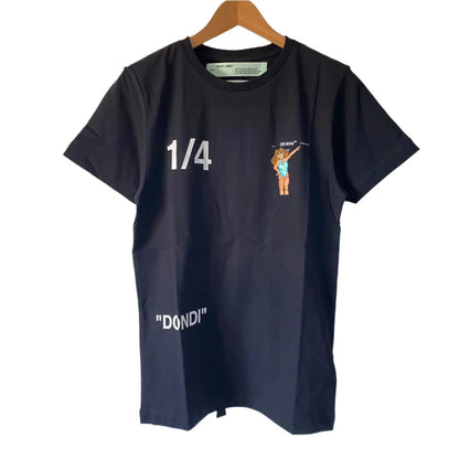 OFF-WHITE BLACK DONDI GRAFFITI GIRL LOGO T-SHIRT