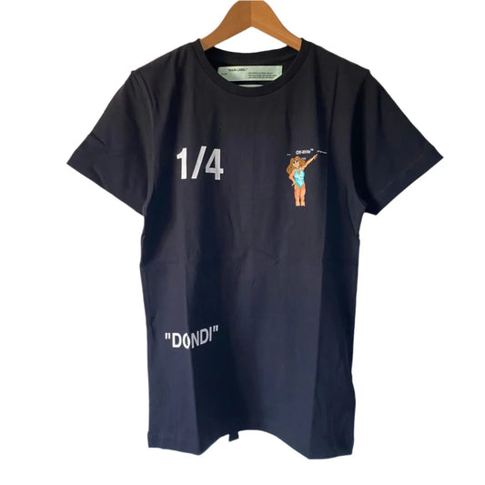 OFF-WHITE BLACK DONDI GRAFFITI GIRL LOGO T-SHIRT