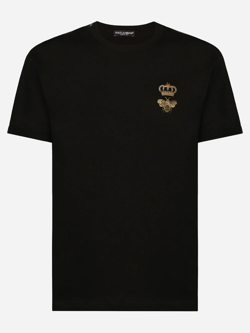 DOLCE & GABBANA BEE CROWN TEE BLACK